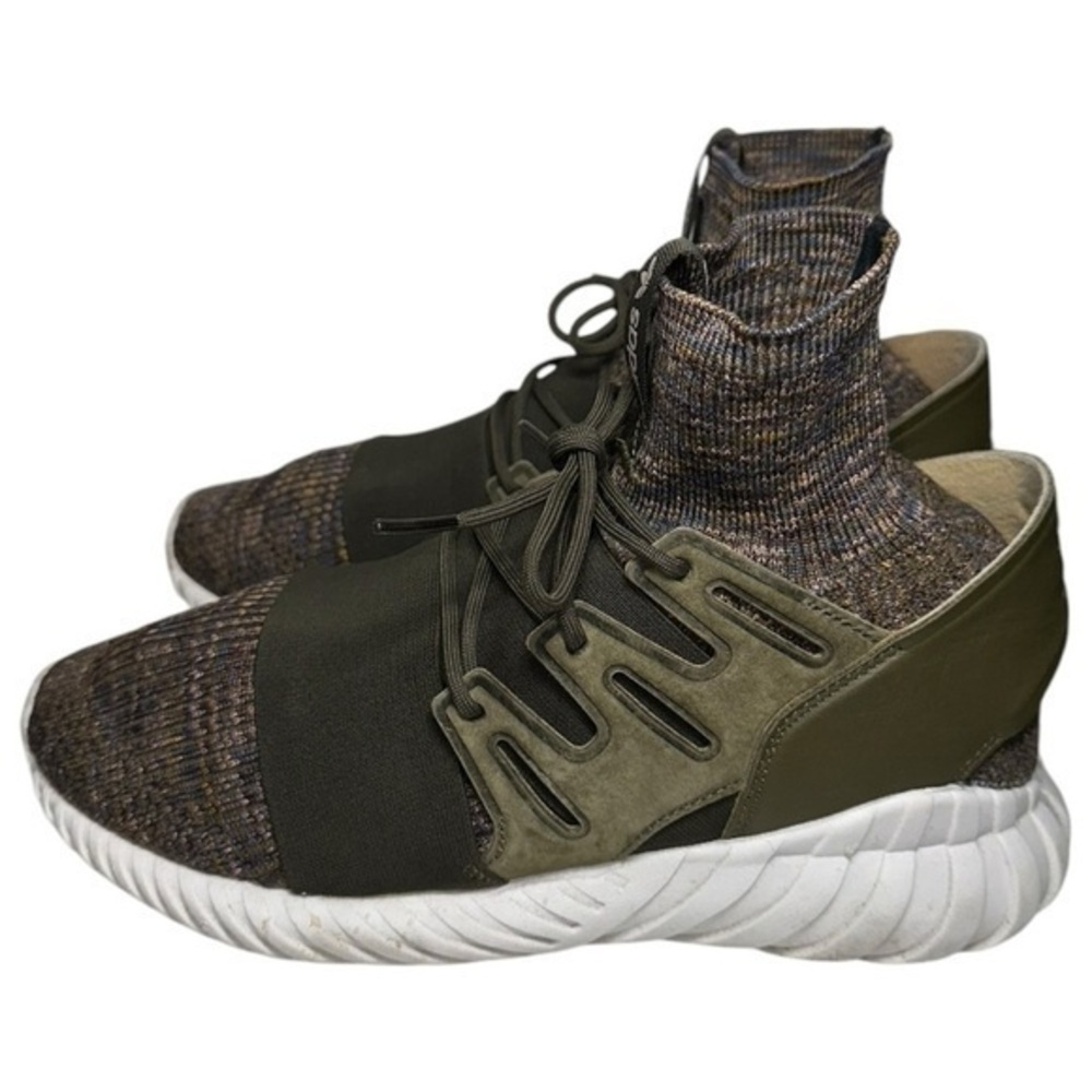 Adidas Men’s Size 8.5 Olive Multi Color Space Dye Tubular Doom PK Sock Sneakers